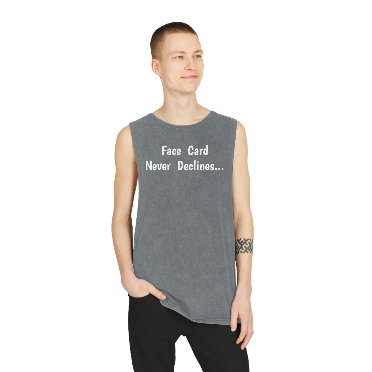 Face Card Unisex Stonewash Tank Top