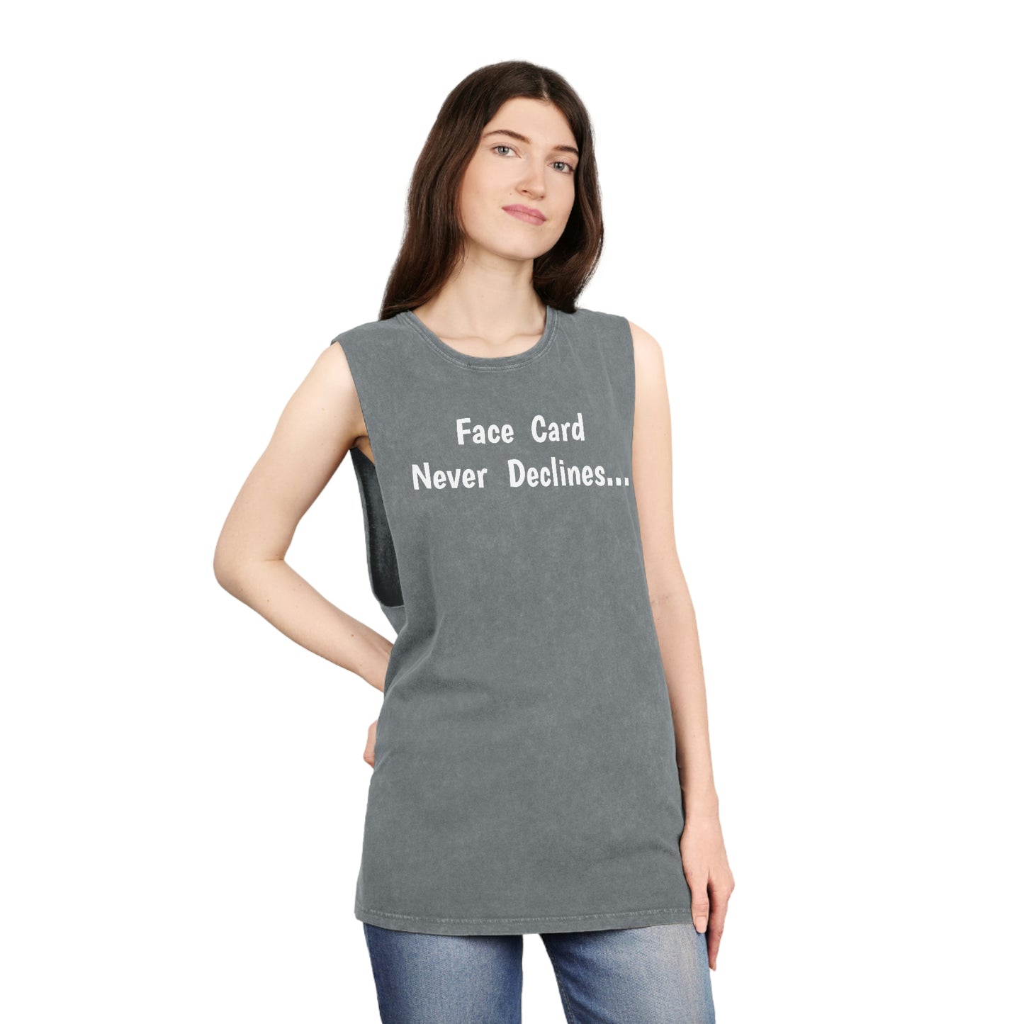 Face Card Unisex Stonewash Tank Top