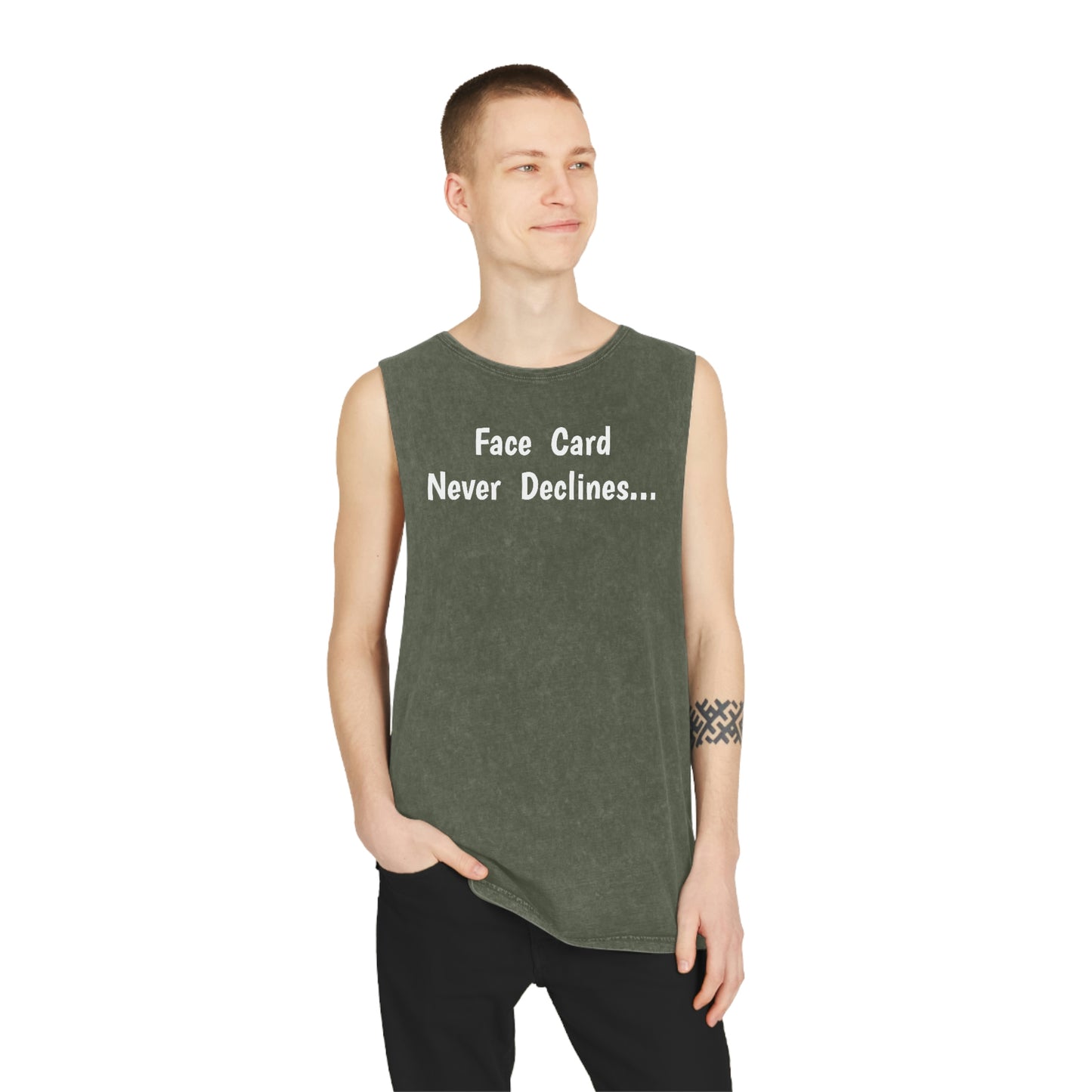 Face Card Unisex Stonewash Tank Top