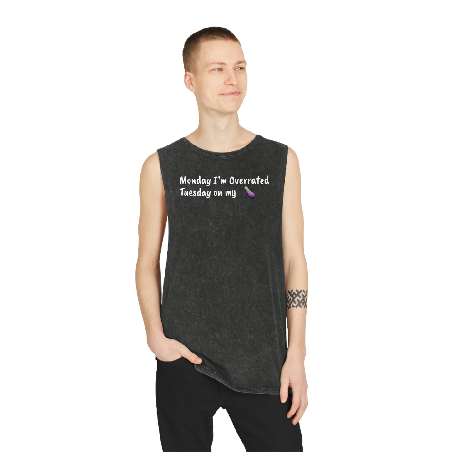 Overrated Unisex Stonewash Tank Top