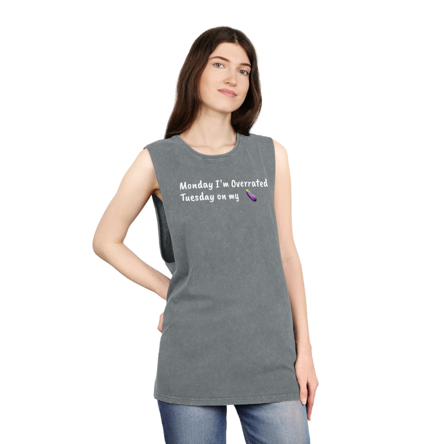 Overrated Unisex Stonewash Tank Top