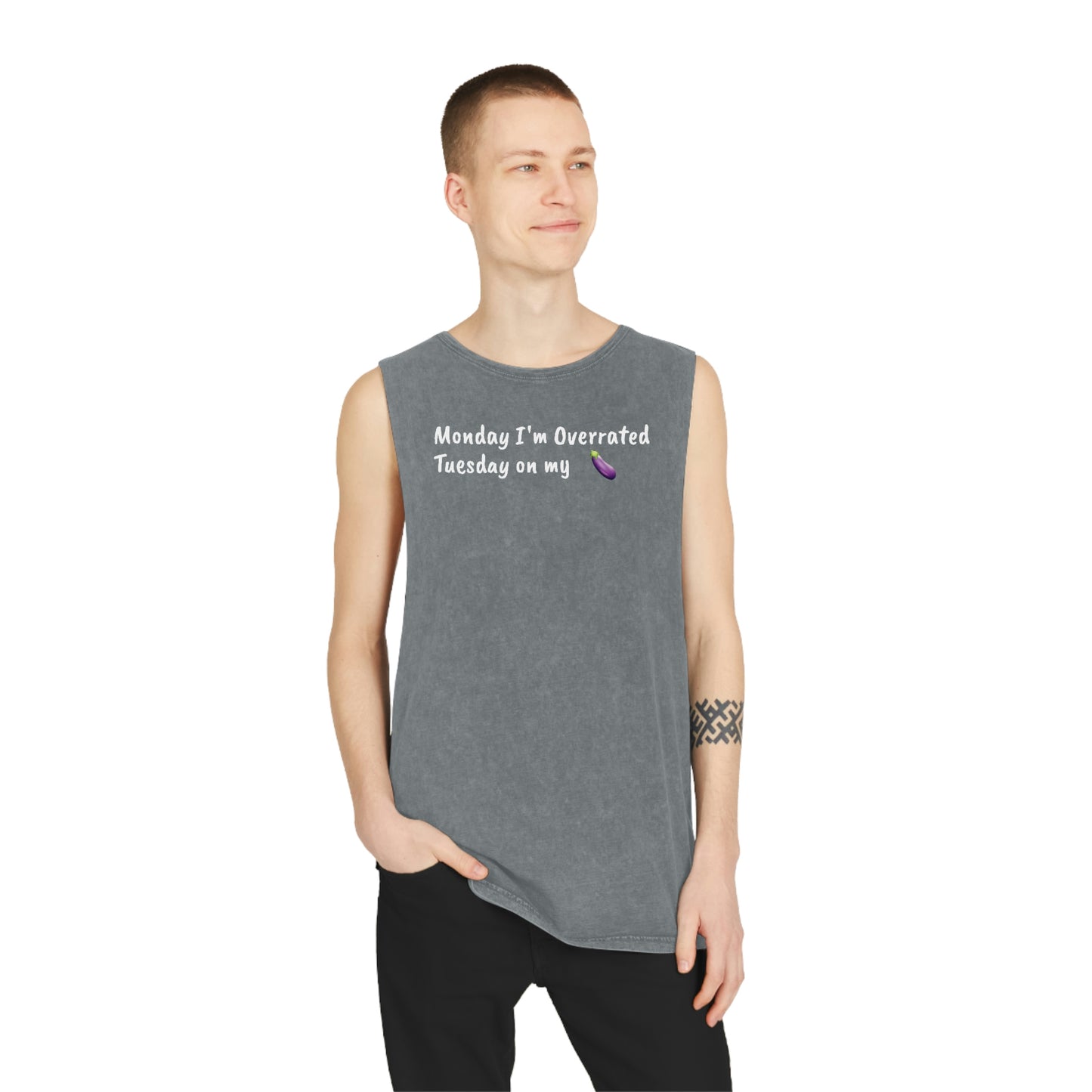 Overrated Unisex Stonewash Tank Top