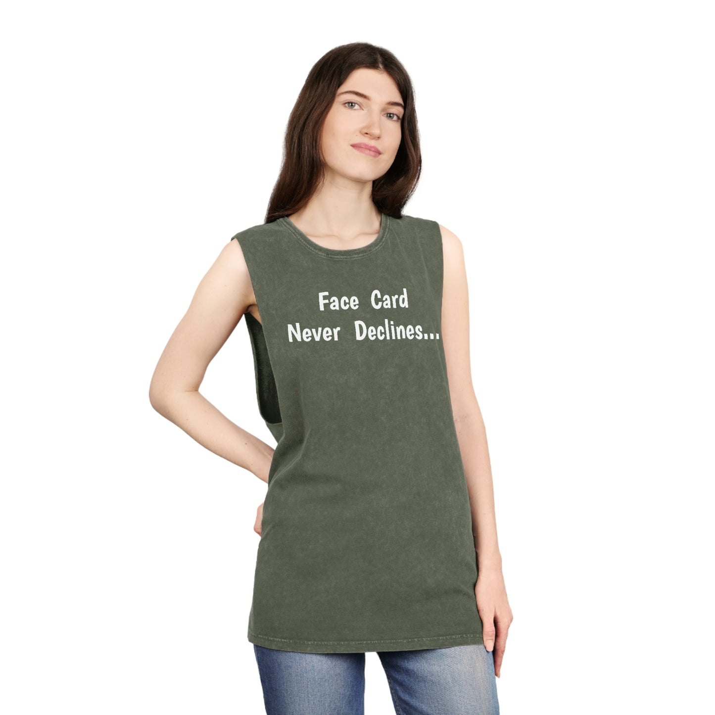Face Card Unisex Stonewash Tank Top