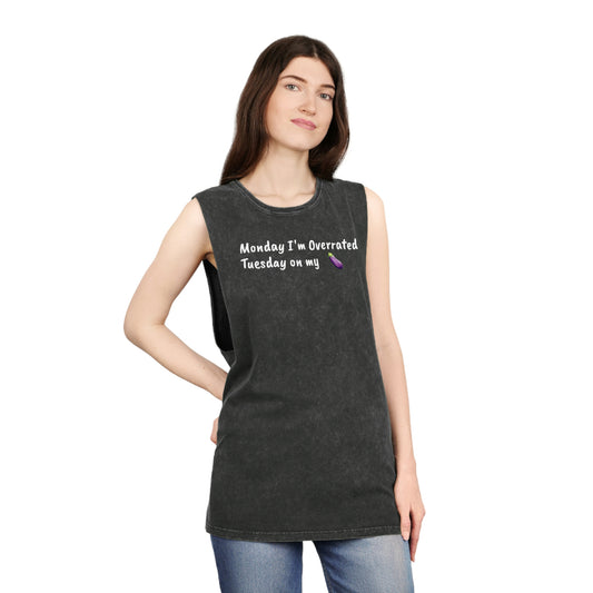 Overrated Unisex Stonewash Tank Top